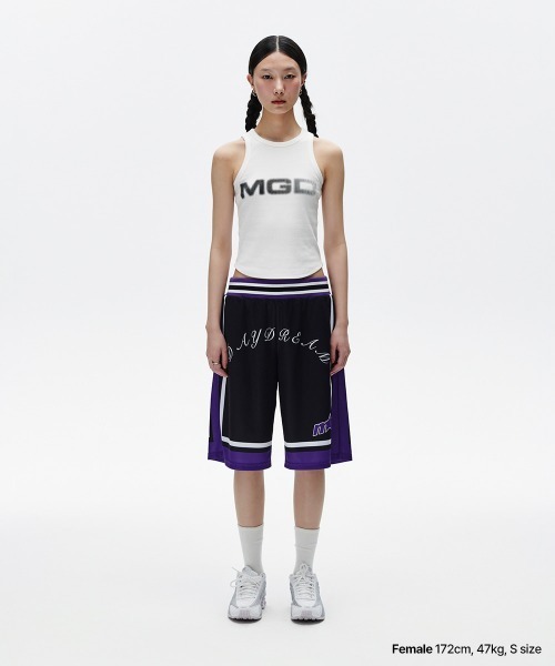 タンクトップ ノースリーブ 「mahagrid/マハグリッド」MGD TANK TOP/エムジーディーロゴ スリムタンクトップ レディース mahagrid/マハグリッド』MGD TANK TOP/エムジーディーロゴ