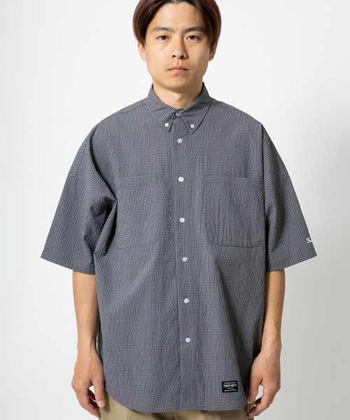 430（フォーサーティ）の「mhs2377- S-S GG CHECK BIG SHIRT チェックBIGシャツ（シャツ/ブラウス・メンズ・ブラック/ネイビー/カーキ/グレー/ベージュ・0/1/2/3）」の6枚目の写真