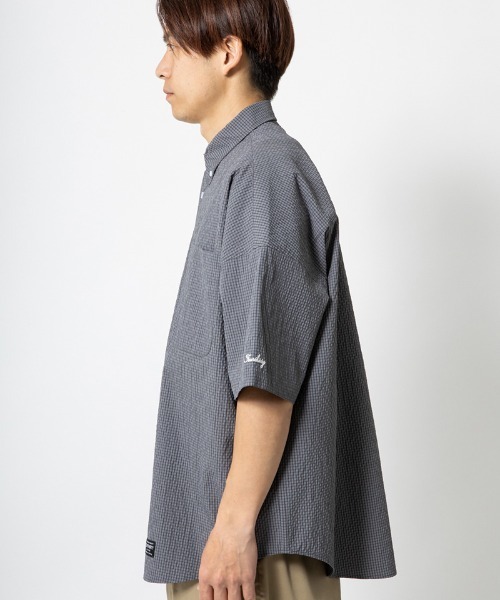 430（フォーサーティ）の「mhs2377- S-S GG CHECK BIG SHIRT チェックBIGシャツ（シャツ/ブラウス・メンズ・ブラック/ネイビー/カーキ/グレー/ベージュ・0/1/2/3）」の7枚目の写真