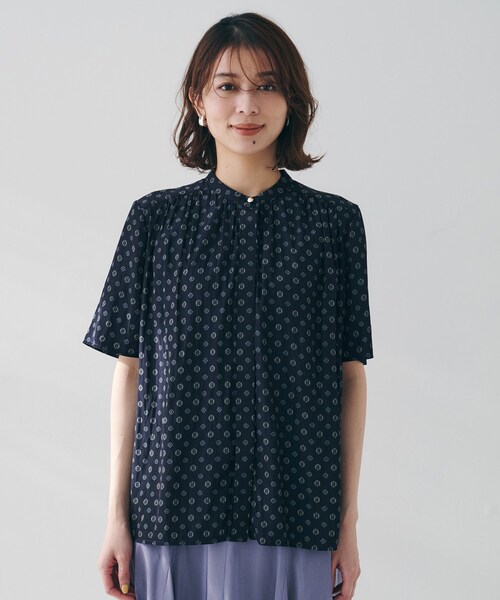 【新品未使用】UNTITLED チェック柄 ブラウス ネイビー 新品未使用】UNTITLED チェック柄 ブラウス ネイビー - メルカリ