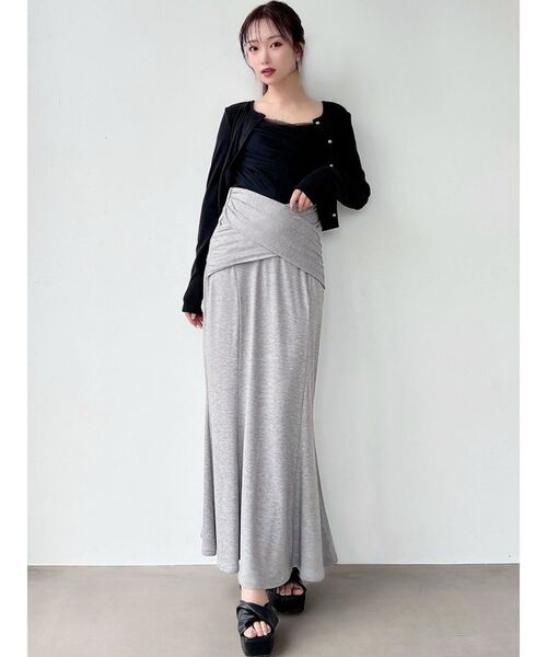 RESEXXY（リゼクシー）の「カシュクールマーメイドスカート（スカート・レディース・ブラック/グレー・FREE）」の6枚目の写真