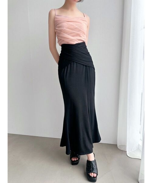 RESEXXY（リゼクシー）の「カシュクールマーメイドスカート（スカート・レディース・ブラック/グレー・FREE）」の7枚目の写真