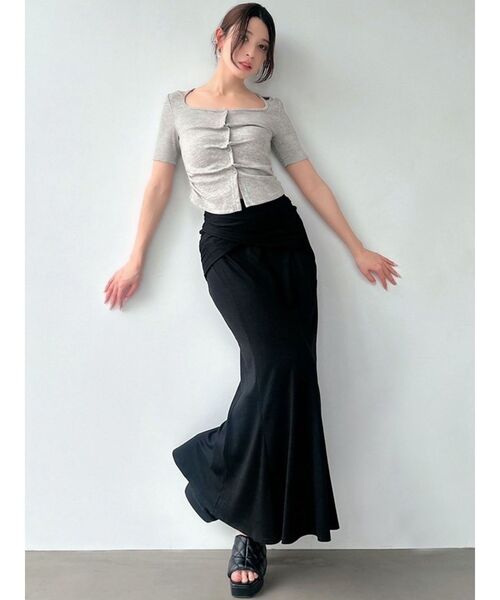 RESEXXY（リゼクシー）の「カシュクールマーメイドスカート（スカート・レディース・ブラック/グレー・FREE）」の12枚目の写真
