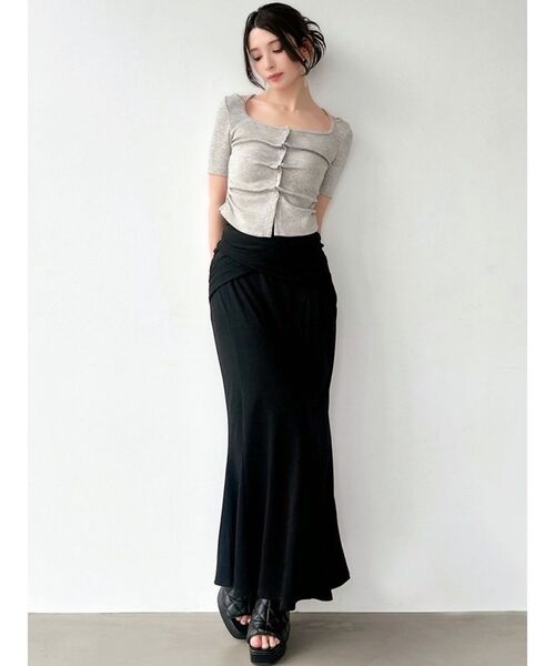 RESEXXY（リゼクシー）の「カシュクールマーメイドスカート（スカート・レディース・ブラック/グレー・FREE）」の13枚目の写真
