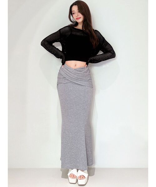 RESEXXY（リゼクシー）の「カシュクールマーメイドスカート（スカート・レディース・ブラック/グレー・FREE）」の16枚目の写真