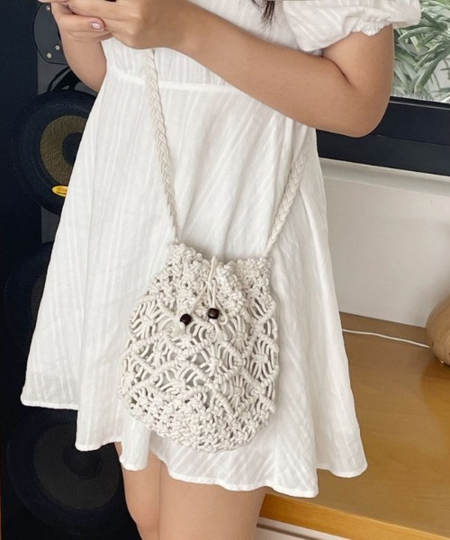 美品★ROPE ロペ ビッグタッセル ショルダーバッグ かごバッグ 一部店舗限定】【Legato Largo/レガートラルゴ】肩楽ショルダー