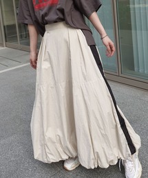 ナイロンタフタバルーンラインスカート