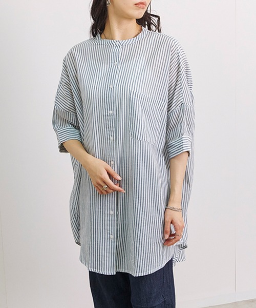 【人気商品！】 セール】【Fizz/フィズ】 ストライプバックギャザーブラウス トップス