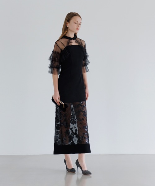 オケージョンドレスLEJA Leja ドレス 「LEJA LUXE」2WAYフロントシアービジューIライン