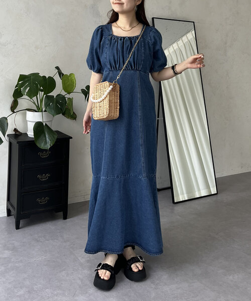 prose verse（プロズヴェール）の「フロントギャザーマーメイドデニムワンピース（ワンピース・レディース・ブルー/ブラック・MEDIUM/LARGE/PM/PL）」の18枚目の写真