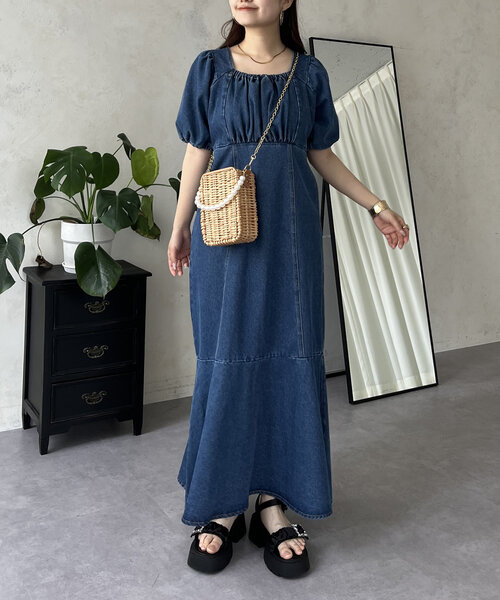 prose verse（プロズヴェール）の「フロントギャザーマーメイドデニムワンピース（ワンピース・レディース・ブルー/ブラック・MEDIUM/LARGE/PM/PL）」の17枚目の写真