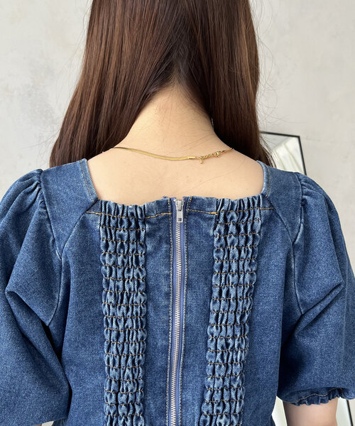 prose verse（プロズヴェール）の「フロントギャザーマーメイドデニムワンピース（ワンピース・レディース・ブルー/ブラック・MEDIUM/LARGE/PM/PL）」の11枚目の写真