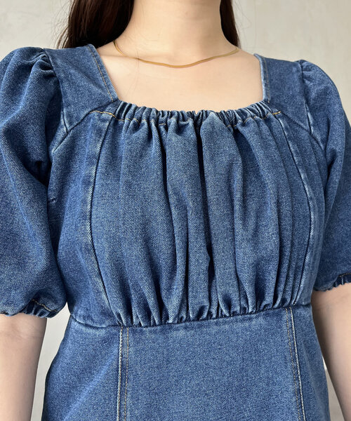 prose verse（プロズヴェール）の「フロントギャザーマーメイドデニムワンピース（ワンピース・レディース・ブルー/ブラック・MEDIUM/LARGE/PM/PL）」の9枚目の写真