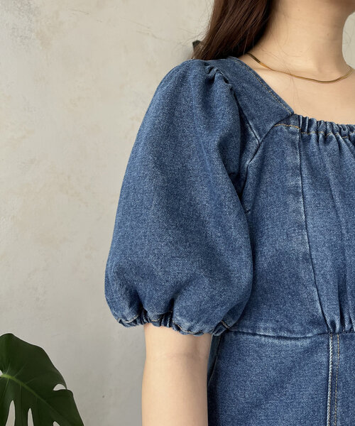 prose verse（プロズヴェール）の「フロントギャザーマーメイドデニムワンピース（ワンピース・レディース・ブルー/ブラック・MEDIUM/LARGE/PM/PL）」の8枚目の写真