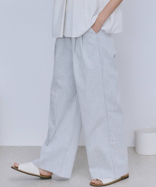 Libra Cue（リブラ キュー）の「デニムイージーパンツ（デニムパンツ・レディース・ネイビー/ホワイト/ブラック/ピンク/グレー・FREE）」の4枚目の写真