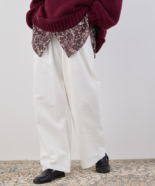 Libra Cue（リブラ キュー）の「デニムイージーパンツ（デニムパンツ・レディース・ネイビー/ホワイト/ブラック/ピンク/グレー・FREE）」の2枚目の写真