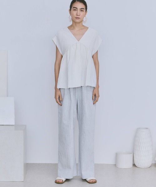 Libra Cue（リブラ キュー）の「デニムイージーパンツ（デニムパンツ・レディース・ネイビー/ホワイト/ブラック/ピンク/グレー・FREE）」の22枚目の写真