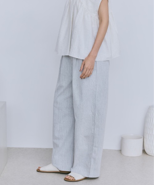 Libra Cue（リブラ キュー）の「デニムイージーパンツ（デニムパンツ・レディース・ネイビー/ホワイト/ブラック/ピンク/グレー・FREE）」の18枚目の写真