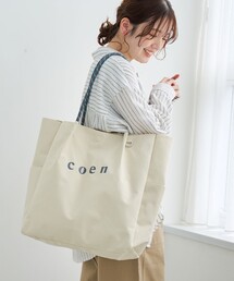 【再入荷/新色登場】 coen(コーエン) ロゴ ポリキャンバストートバッグ(Lサイズ)