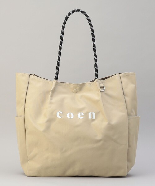coen(コーエン)の「【追加】 coen(コーエン) ロゴ ポリキャンバストートバッグ(Lサイズ)(トートバッグ・レディース・ブラック/オリーブ/グレー/ネイビー/ベージュ・FREE)」の10枚目の写真