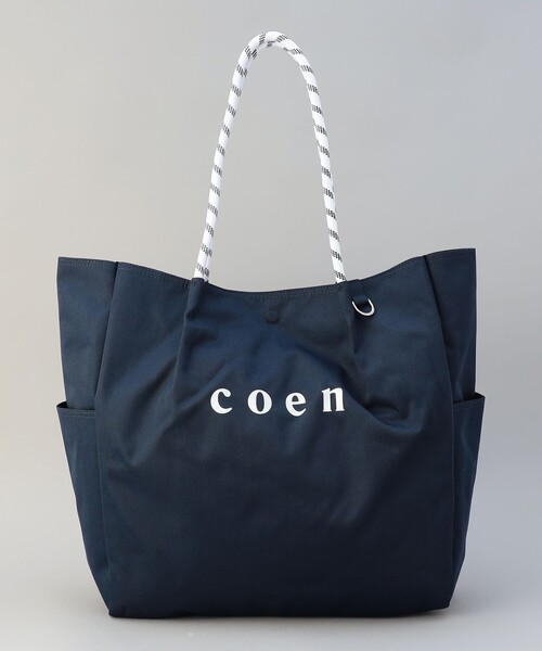 coen(コーエン)の「【追加】 coen(コーエン) ロゴ ポリキャンバストートバッグ(Lサイズ)(トートバッグ・レディース・ブラック/オリーブ/グレー/ネイビー/ベージュ・FREE)」の12枚目の写真