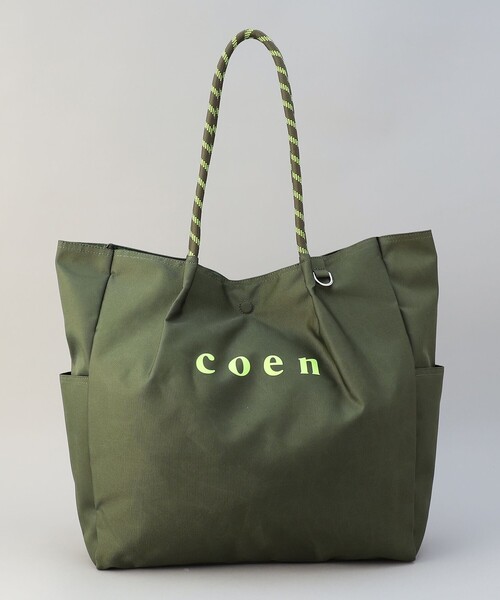 coen(コーエン)の「【追加】 coen(コーエン) ロゴ ポリキャンバストートバッグ(Lサイズ)(トートバッグ・レディース・ブラック/オリーブ/グレー/ネイビー/ベージュ・FREE)」の13枚目の写真