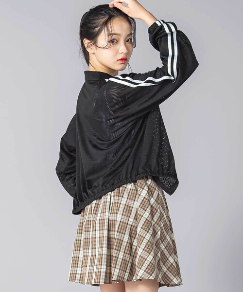 ZIDDY（ジディ）の「肩ラインメッシュジャケット(130~160cm)（ブルゾン・キッズ・ブラック/ホワイト・FREE/140cm/150cm/130cm）」の8枚目の写真