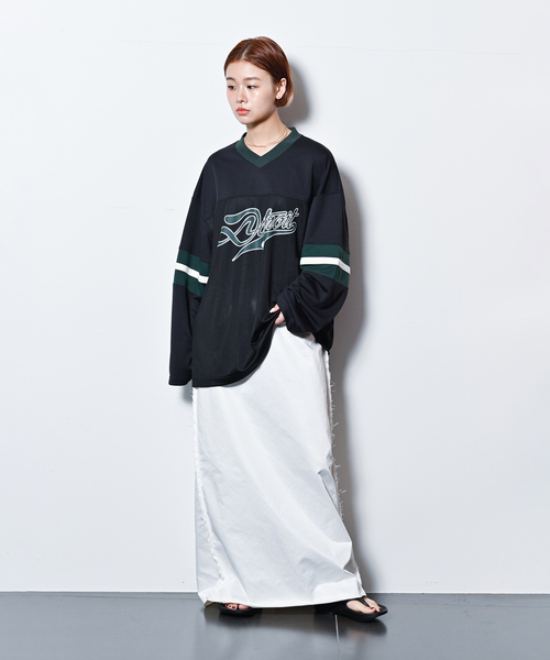 CITYSHOP（シティーショップ）の「CUTOFF STRAIGHT スカート（スカート・レディース・ブラック/ホワイト・36/38）」の5枚目の写真