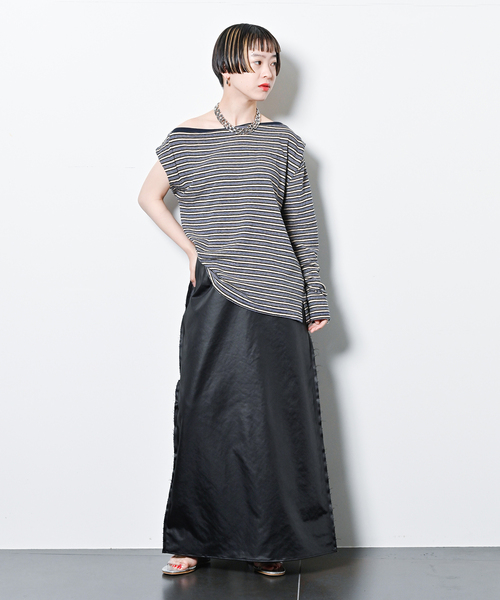 CITYSHOP（シティーショップ）の「CUTOFF STRAIGHT スカート（スカート・レディース・ブラック/ホワイト・36/38）」の7枚目の写真