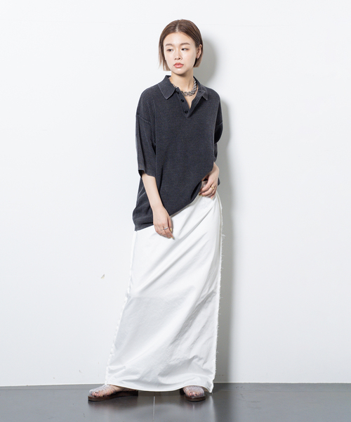 CITYSHOP（シティーショップ）の「CUTOFF STRAIGHT スカート（スカート・レディース・ブラック/ホワイト・36/38）」の8枚目の写真