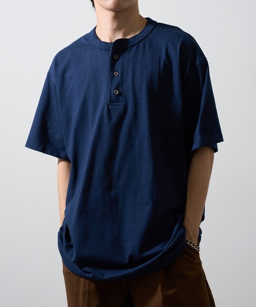 CalCru（カルクルー）の「【CalCru】ヘンリーネック 7.2oz Tシャツ UNTR（Tシャツ/カットソー・メンズ・グリーン/ネイビー/ブラック/グレー・M/L/XL）」の22枚目の写真