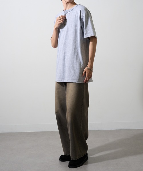 CalCru（カルクルー）の「【CalCru】ヘンリーネック 7.2oz Tシャツ UNTR（Tシャツ/カットソー・メンズ・グリーン/ネイビー/ブラック/グレー・M/L/XL）」の9枚目の写真