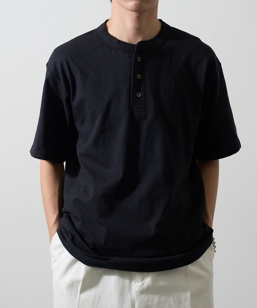 CalCru（カルクルー）の「【CalCru】ヘンリーネック 7.2oz Tシャツ UNTR（Tシャツ/カットソー・メンズ・グリーン/ネイビー/ブラック/グレー・M/L/XL）」の10枚目の写真