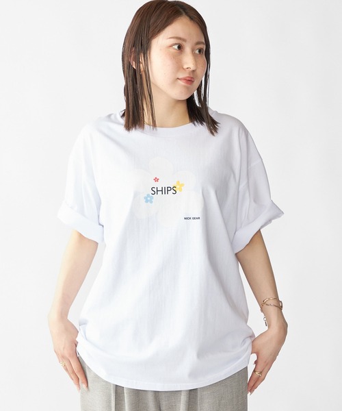 SHIPS.me(シップスミー)の「【ZOZO限定】SHIPS.me x NICK GEAR: プリントロゴTシャツ(Tシャツ/カットソー・メンズ・ブラック系その他/ブラック/ホワイト/ホワイト系その他・S/M/L/XL)」の2枚目の写真
