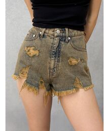 EVRIS | ハイダメージデニムショートパンツ(デニムパンツ)