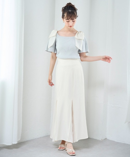 31 Sons de mode（トランテアン　ソン　ドゥ　モード）の「2026SS新色 異素材プリーツマーメイドスカート（スカート・レディース・ブラウン/ブラック/アイボリー/ダークブラウン/グリーン・S/M）」の2枚目の写真