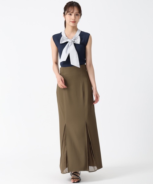 31 Sons de mode（トランテアン　ソン　ドゥ　モード）の「2026SS新色 異素材プリーツマーメイドスカート（スカート・レディース・ブラウン/ブラック/アイボリー/ダークブラウン/グリーン・S/M）」の15枚目の写真