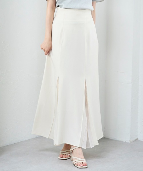 31 Sons de mode（トランテアン　ソン　ドゥ　モード）の「2026SS新色 異素材プリーツマーメイドスカート（スカート・レディース・ブラウン/ブラック/アイボリー/ダークブラウン/グリーン・S/M）」の6枚目の写真