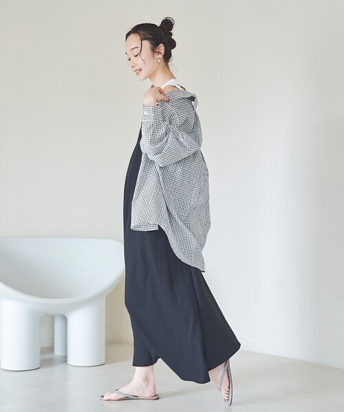 PENNEYS(ぺニーズ)の「PENNEYS(ぺニーズ)別注 シアーチェックシャツ(シャツ/ブラウス・レディース・オフホワイト/ライトブルー/ネイビー・FREE)」の8枚目の写真