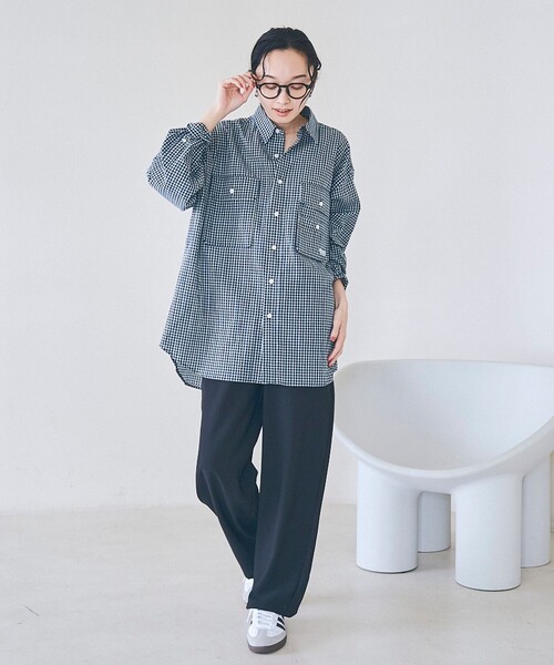 PENNEYS(ぺニーズ)の「PENNEYS(ぺニーズ)別注 シアーチェックシャツ(シャツ/ブラウス・レディース・オフホワイト/ライトブルー/ネイビー・FREE)」の20枚目の写真