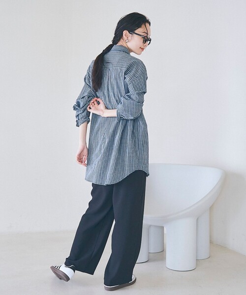 PENNEYS(ぺニーズ)の「PENNEYS(ぺニーズ)別注 シアーチェックシャツ(シャツ/ブラウス・レディース・オフホワイト/ライトブルー/ネイビー・FREE)」の22枚目の写真