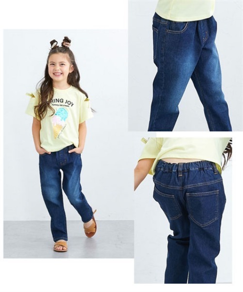 QUNTSTYLE（キュントスタイル）の「ストレッチデニムストレートパンツ（デニムパンツ・キッズ・ブルー系/ダークネイビー/ブルー・110/120/130/140/150/160/170）」の6枚目の写真