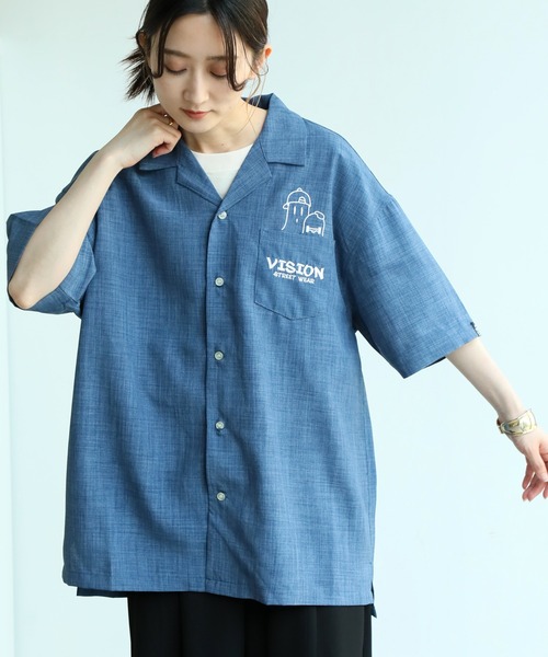 VISION STREET WEAR(ヴィジョンストリートウェア)の「【VISION STREET WEAR/ヴィジョンストリートウェア】ゴーストスケーター チェーン刺繍 オープンカラー半袖シャツ(シャツ/ブラウス・メンズ・ライトグレー/ブラック/サックスブルー・M/L/LL)」の18枚目の写真