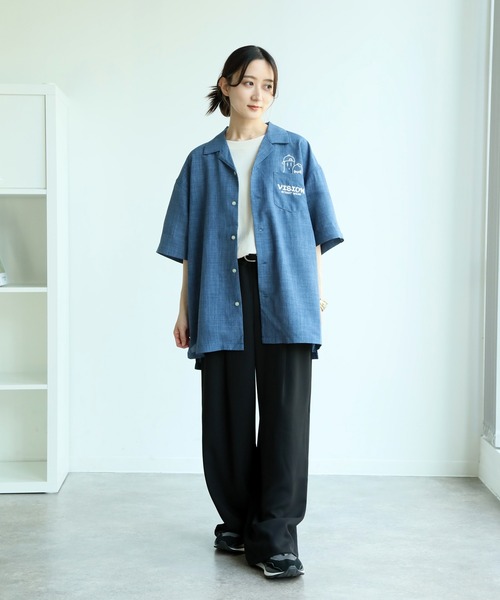 VISION STREET WEAR(ヴィジョンストリートウェア)の「【VISION STREET WEAR/ヴィジョンストリートウェア】ゴーストスケーター チェーン刺繍 オープンカラー半袖シャツ(シャツ/ブラウス・メンズ・ライトグレー/ブラック/サックスブルー・M/L/LL)」の22枚目の写真