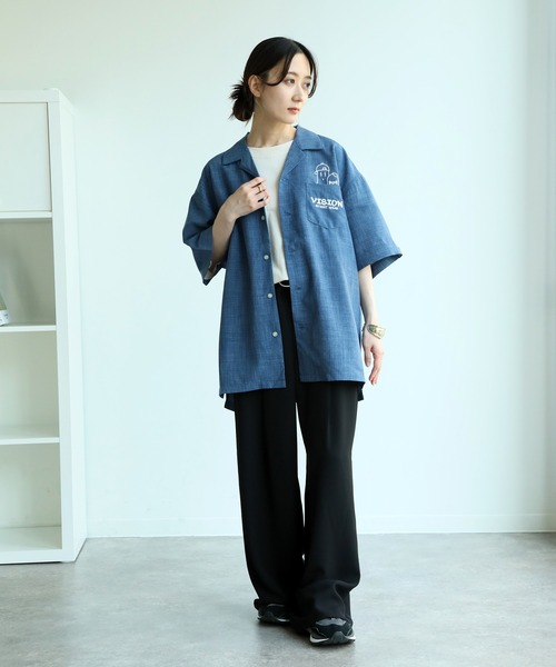 VISION STREET WEAR(ヴィジョンストリートウェア)の「【VISION STREET WEAR/ヴィジョンストリートウェア】ゴーストスケーター チェーン刺繍 オープンカラー半袖シャツ(シャツ/ブラウス・メンズ・ライトグレー/ブラック/サックスブルー・M/L/LL)」の21枚目の写真