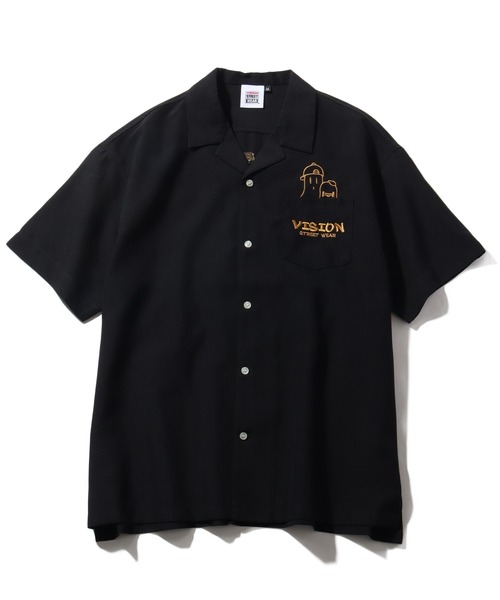 VISION STREET WEAR(ヴィジョンストリートウェア)の「【VISION STREET WEAR/ヴィジョンストリートウェア】ゴーストスケーター チェーン刺繍 オープンカラー半袖シャツ(シャツ/ブラウス・メンズ・ライトグレー/ブラック/サックスブルー・M/L/LL)」の4枚目の写真