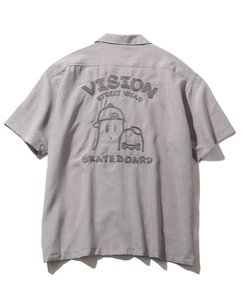 VISION STREET WEAR(ヴィジョンストリートウェア)の「【VISION STREET WEAR/ヴィジョンストリートウェア】ゴーストスケーター チェーン刺繍 オープンカラー半袖シャツ(シャツ/ブラウス・メンズ・ライトグレー/ブラック/サックスブルー・M/L/LL)」の7枚目の写真