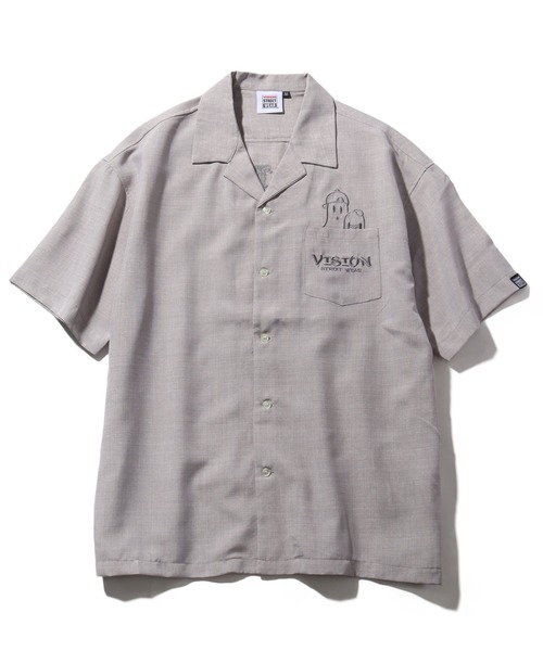 VISION STREET WEAR(ヴィジョンストリートウェア)の「【VISION STREET WEAR/ヴィジョンストリートウェア】ゴーストスケーター チェーン刺繍 オープンカラー半袖シャツ(シャツ/ブラウス・メンズ・ライトグレー/ブラック/サックスブルー・M/L/LL)」の6枚目の写真