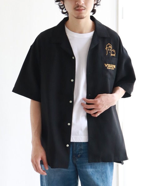 VISION STREET WEAR(ヴィジョンストリートウェア)の「【VISION STREET WEAR/ヴィジョンストリートウェア】ゴーストスケーター チェーン刺繍 オープンカラー半袖シャツ(シャツ/ブラウス・メンズ・ライトグレー/ブラック/サックスブルー・M/L/LL)」の11枚目の写真