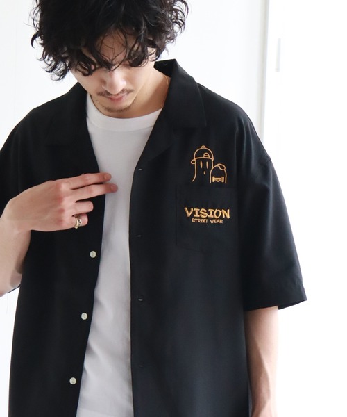 VISION STREET WEAR(ヴィジョンストリートウェア)の「【VISION STREET WEAR/ヴィジョンストリートウェア】ゴーストスケーター チェーン刺繍 オープンカラー半袖シャツ(シャツ/ブラウス・メンズ・ライトグレー/ブラック/サックスブルー・M/L/LL)」の10枚目の写真